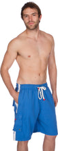 Load image into Gallery viewer, Men&#39;s Contrast Striped Solid Color Swim Trunks for Surfing and Skating
