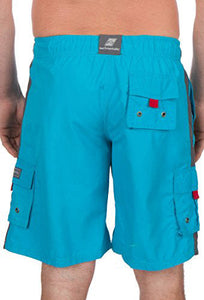 Men's Contrast Striped Solid Color Swim Trunks for Surfing and Skating