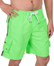 Load image into Gallery viewer, Men&#39;s Contrast Striped Solid Color Swim Trunks for Surfing and Skating
