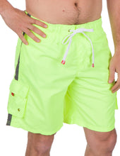 Load image into Gallery viewer, Men&#39;s Contrast Striped Solid Color Swim Trunks for Surfing and Skating
