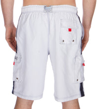 Load image into Gallery viewer, Men&#39;s Contrast Striped Solid Color Swim Trunks for Surfing and Skating
