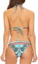 Charger l&#39;image dans la galerie, Yasma Printed Embellished Strappy Two-Piece Halter Bikini Bathing Swimsuit
