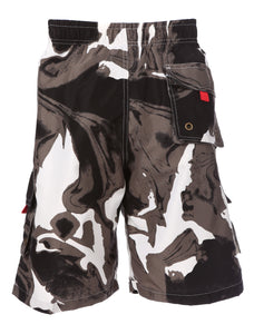 Multi Color Wave Design Skate Surf Board Short / Swim Trunks