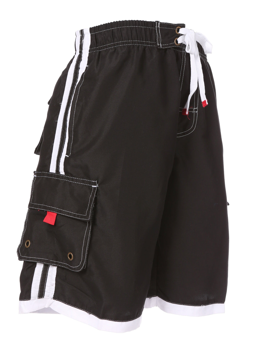 Mens Contrast Stripes Skate Surf Board Short / Swim Trunks