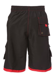 Mens Contrast Stripes Skate Surf Board Short / Swim Trunks
