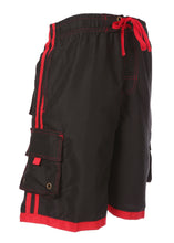 Load image into Gallery viewer, Mens Contrast Stripes Skate Surf Board Short / Swim Trunks
