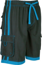 Load image into Gallery viewer, Mens Contrast Stripes Skate Surf Board Short / Swim Trunks

