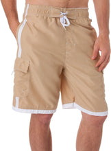 Load image into Gallery viewer, Mens Contrast Stripes Skate Surf Board Short / Swim Trunks
