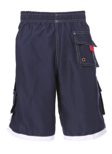 Mens Contrast Stripes Skate Surf Board Short / Swim Trunks