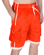 Load image into Gallery viewer, Mens Contrast Stripes Skate Surf Board Short / Swim Trunks
