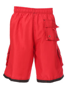 Mens Contrast Stripes Skate Surf Board Short / Swim Trunks
