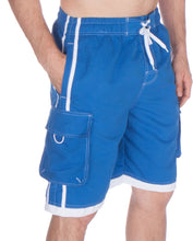 Load image into Gallery viewer, Mens Contrast Stripes Skate Surf Board Short / Swim Trunks
