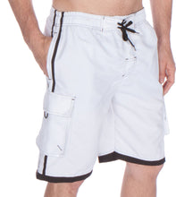 Load image into Gallery viewer, Mens Contrast Stripes Skate Surf Board Short / Swim Trunks
