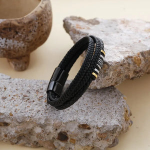 Pulseras de cuero trenzado para hombre - Cuero vegano - Importado