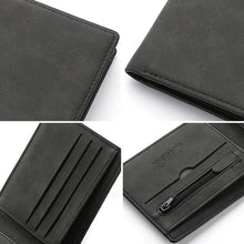 Charger l&#39;image dans la galerie, Men&#39;s Genuine PU Leather Male Short Zipper Simple Soft Leather Light Money Clip Vintage Business Wallet Students
