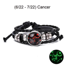 Cargar imagen en el visor de la galería, Pulsera de cuero de los 12 signos del zodíaco
