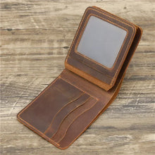 Load image into Gallery viewer, Personalized Best Genuine Leather Mens Wallet with Coin Pocket Minimalist Engraved Bi Fold Pure Leather Wallet for Men
