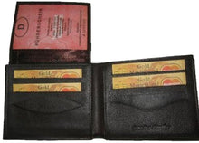 Load image into Gallery viewer, Men&#39;s Bi-Fold Leather Double Flap Wallet with 9 Card Slots with Gift Bag
