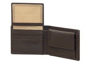 Leather Bi-fold Wallet -Id Windows / Card Slots with Gift Bag