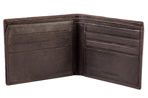 S Bi-Fold Leather Wallet with 9 Credit Card Slots with Flip Up ID & Credit Card Flap