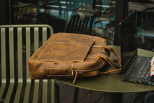 Load image into Gallery viewer, The Welch Briefcase | Vintage Leather Messenger Bag

