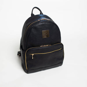 Black Leather Carrier Backpack