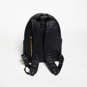 Black Leather Carrier Backpack