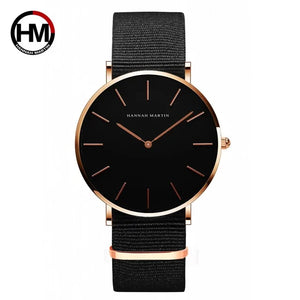 High-Quality Rose Gold Dial Leather Watch