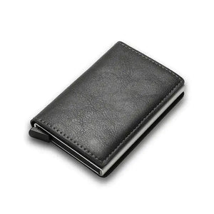 RFID Black Magic Trifold Leather Slim Mini Wallet - Vegan leather - Imported