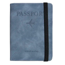 Cargar imagen en el visor de la galería, Blocking Passport Holder Leather Travel Wallet
