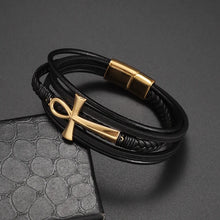 Load image into Gallery viewer, Classic Hand Woven Multi-Layered Leather Bracelet - Vegan leather - Imported
