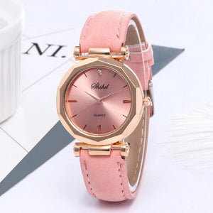 Fashion Women Leather Casual Watch - Vegan leather - Imported