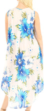 Charger l&#39;image dans la galerie, Aba Women&#39;s Casual Floral Print Sleeveless Dress with Blue Flowers, Perfect for Summer Cover-up.
