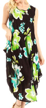 Charger l&#39;image dans la galerie, Aba Women&#39;s Casual Summer Floral Print Sleeveless Loose Dress Cover-up
