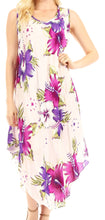 Charger l&#39;image dans la galerie, Aba Women&#39;s Floral Print Sleeveless Summer Dress Cover-up with Loose Fit and Scoop Neck
