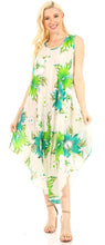 Charger l&#39;image dans la galerie, Woman wearing Aba Women&#39;s Casual Summer Floral Print Sleeveless Loose Dress, ideal for everyday wear, featuring a scoop neck and swing style.
