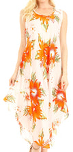 Charger l&#39;image dans la galerie, Aba Women&#39;s Casual Summer Floral Print Sleeveless Loose Dress Cover-up with scoop neck and vibrant colors ideal for everyday wear.
