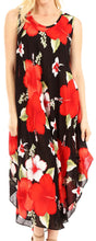 Charger l&#39;image dans la galerie, Aba Women&#39;s Loose Floral Print Sleeveless Dress, perfect for casual summer wear and beach cover-up. Scoop neck and wide straps.
