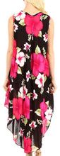 Charger l&#39;image dans la galerie, Back view of Aba Women&#39;s Floral Print Sleeveless Casual Summer Dress Cover-up, featuring a scoop neck and loose fit.
