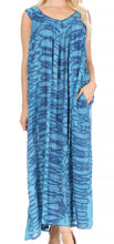 Charger l&#39;image dans la galerie, Adele blue sequin embroidered scoop neck sleeveless dress, perfect as a summer cover up or loungewear, fits US size 0-4X.
