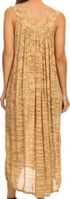 Charger l&#39;image dans la galerie, Back view of sleeveless scoop neck summer dress in lightweight fabric with sequin embroidery, ideal as beach cover-up or casual wear.
