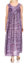Charger l&#39;image dans la galerie, Back view of woman wearing purple Adele sequin embroidered scoop neck dress, showcasing relaxed fit and lightweight rayon fabric.
