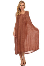 Charger l&#39;image dans la galerie, Adele sequin embroidered scoop neck sleeveless dress in lightweight rayon, perfect for summer as a dress or swimsuit cover up.
