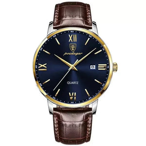 Leather Men Quartz Luxury Watches - Vegan leather - Imported