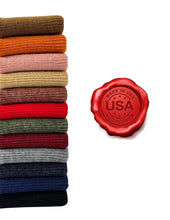 Charger l&#39;image dans la galerie, American Flag Beanie - H-Stitch Circular Knit Cuffed Beanie - Patented Design and Made in USA

