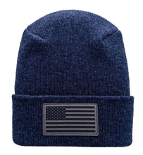 Charger l&#39;image dans la galerie, American Flag Beanie - H-Stitch Circular Knit Cuffed Beanie - Patented Design and Made in USA
