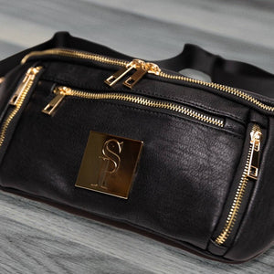 Black Leather Sling Bag
