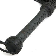 Load image into Gallery viewer, Real Genuine Cow Hide Leather Lace Flogger - 100 Falls Black Heavy &amp; Stingy Whip
