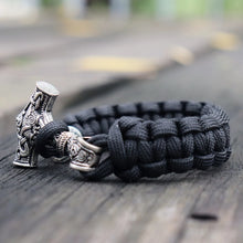 Cargar imagen en el visor de la galería, Thor&#39;s Hammer Mjolnir Leather Bracelet
