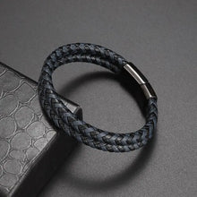 Charger l&#39;image dans la galerie, Bracelet en cuir multicouche classique tissé à la main - Cuir végétalien - Importé
